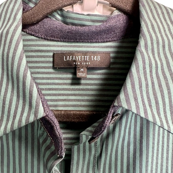 LAFAYETTE 148 NEW YORK Long-Sleeve Button-Front Cherrywood Striped Shirt - Picture 6 of 7